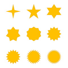 Set of golden stars