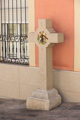 Roadside Memorial Stone Cross in Spain