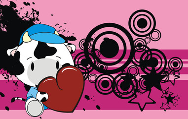 cow valentine cartoon wallpaper