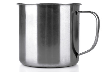 Metal mug, isolated on white