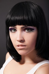 Fototapeta premium Beauty Portrait. Beautiful woman on a black background