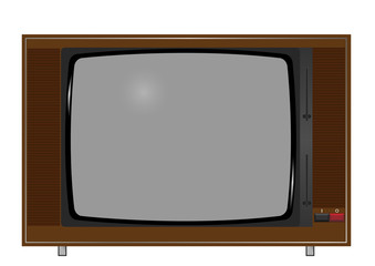 Illustration of old TV on the white background. Vector.