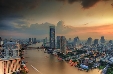 Landscape of River in Bangkok city