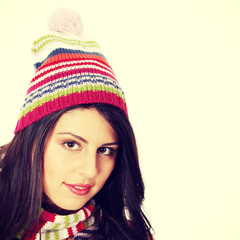 Young woman with winter cap