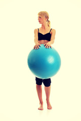 Young woman doing exercise