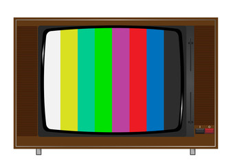 old tv playing color bars. Vector.