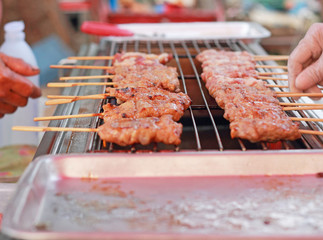 Bar-B-Q or BBQ grill of meat