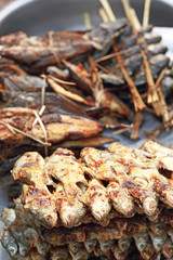 Grilled fish in the market