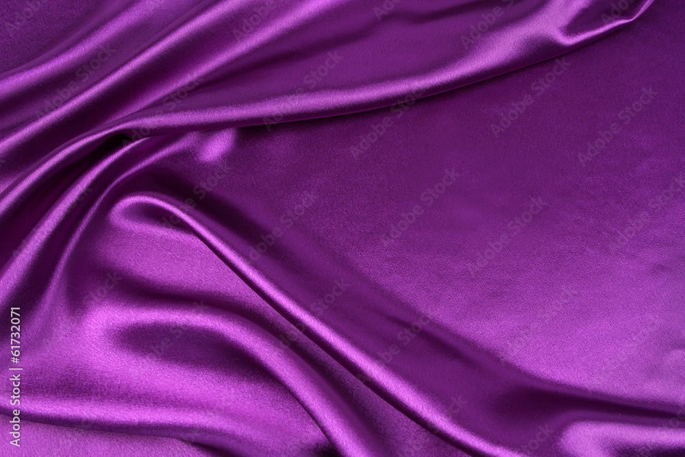 Poster Purple silk fabric texture background. Copy space