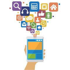 Smartphone with social media icons