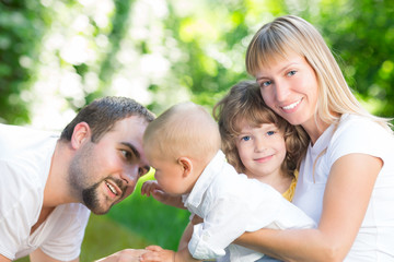 Happy family outdoors