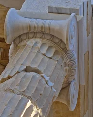 Rolgordijnen ancient Greek column capital detail, ionian order © Dimitrios