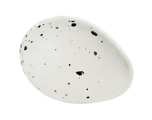 single grey spotted egg on white
