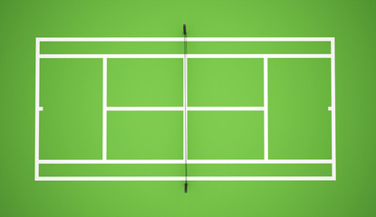 Green tennis court