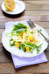 juicy salad with orange and apple