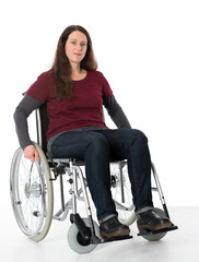 Fototapeta na wymiar young woman in wheelchair