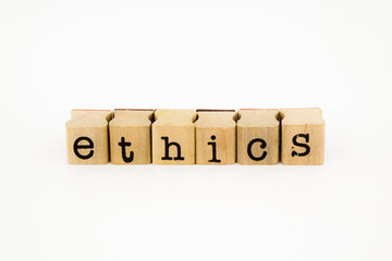 ethics wording isolate on white background