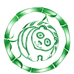 floral decorative ornament panda