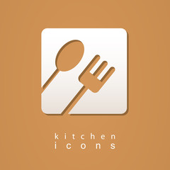 Kitchen icon spoon, knife menu