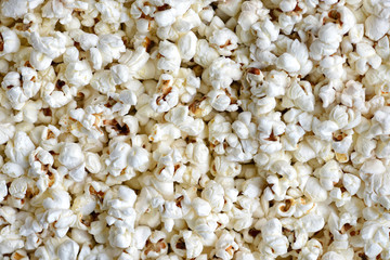 Background texture of freshly made popcorn