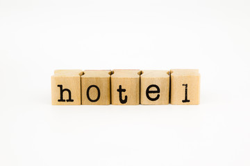 hotel wording isolate on white background