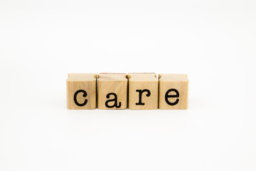 care wording isolate on white background