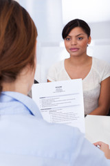 Businesswoman Interviewing  Female Applicant