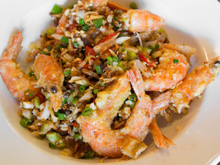 Deep fried shrimp with spicy salt