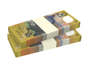 Australian dollar isolated on white background. 