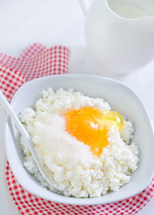 cottage with eggs and sugar