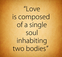 Quote of love from Aristotle