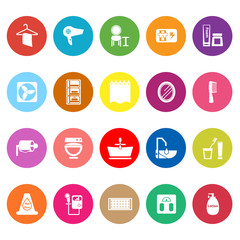 Bathroom flat icons on white background