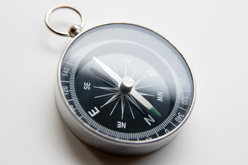 black compass on a white background in perspective