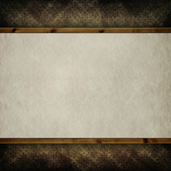 Double-layered background - blank sheet in wooden frame