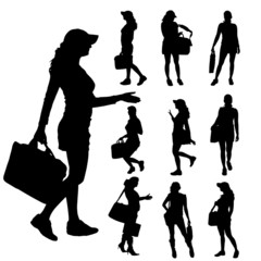 Vector silhouette of a businesswoman.