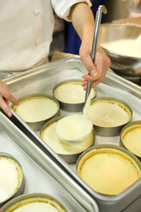 Patissier making cakes in patisserie