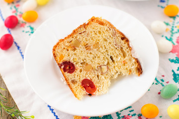 A Slice of Kulitch (Kulich), Russian Easter Sweet Bread