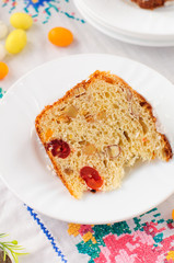 A Slice of Kulitch (Kulich), Russian Easter Sweet Bread