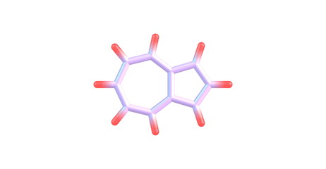 Azulene molecular structure on white background