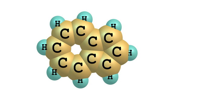 Azulene molecular structure on white background