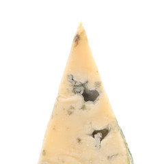 Slice of dor blue cheese.