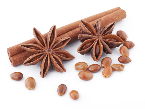 anice stellato isolato sullo sfondo bianco