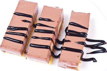 milk chocolate dessert with banana stuffed