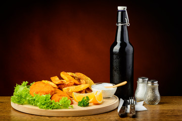 Fish and chips meal
