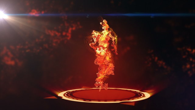 Cyborg is running in virtual space