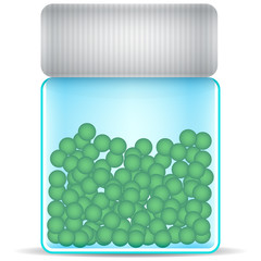 glass jar with peas
