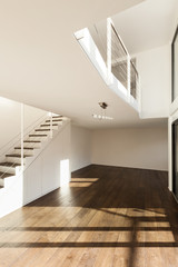 beautiful interior of a new apartment, wide empty living room