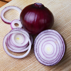 red onion on table