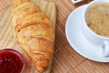 Fresh crusty croissant