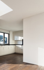 Fototapeta na wymiar beautiful interior of a new apartment, view modern kitchen